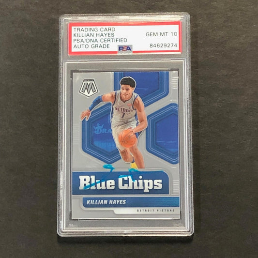2020-21 Panini Mosaic #2 Killian Hayes Signed Card AUTO 10 PSA Slabbed RC Piston