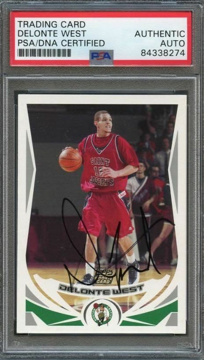 2004-05 Topps #244 Delonte West Signed Card AUTO PSA Slabbed RC Celtics