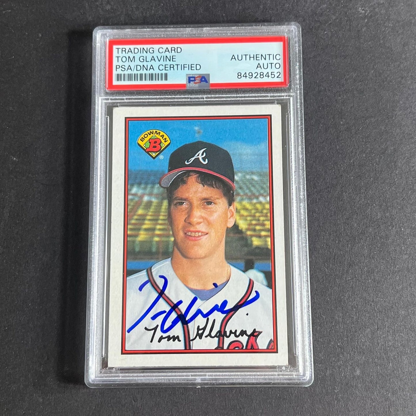 1989 Bowman #267 Tom Glavine Signed Card AUTO PSA Slabbed Braves