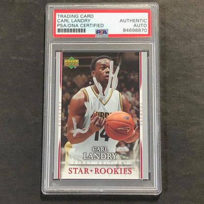 2007-08 Upper Deck First Edition #229 Carl Landry Signed Card AUTO PSA/DNA Slabb