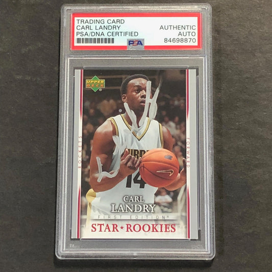 2007-08 Upper Deck First Edition #229 Carl Landry Signed Card AUTO PSA/DNA Slabb